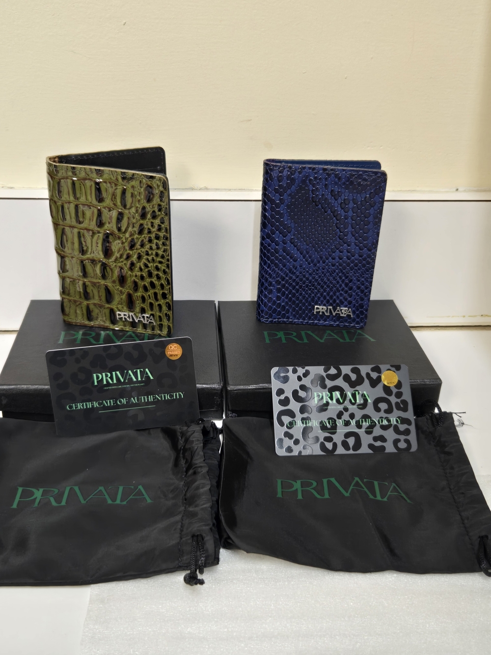New Privata Bifold Croco Green Wallet And Blue Wallet Your Choice
